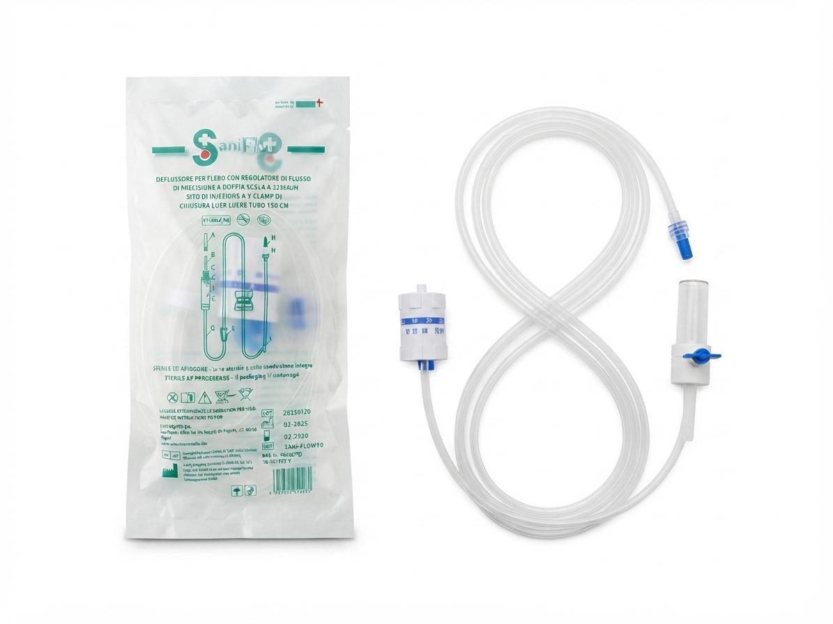 Deflussore per flebo con regolatore di flusso - SANIFARMA - ALMAMED