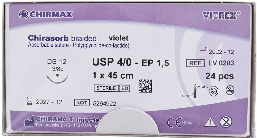 Suture chirurgiche assorbibili Chirasorb REF/LV 0203- VITREX - ALMAMED