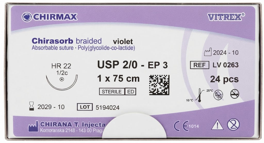 Suture chirurgiche assorbibili Chirasorb REF/LV 0263- VITREX - ALMAMED