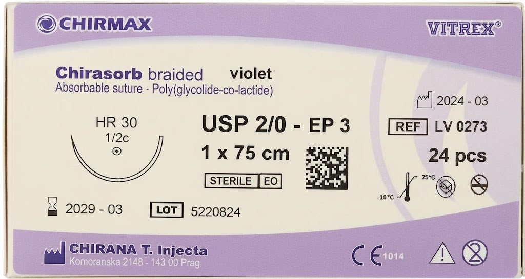 Suture chirurgiche assorbibili Chirasorb REF/LV 0273- VITREX - ALMAMED