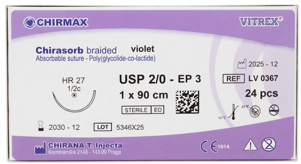 Suture chirurgiche assorbibili Chirasorb REF/LV 0367- VITREX - ALMAMED