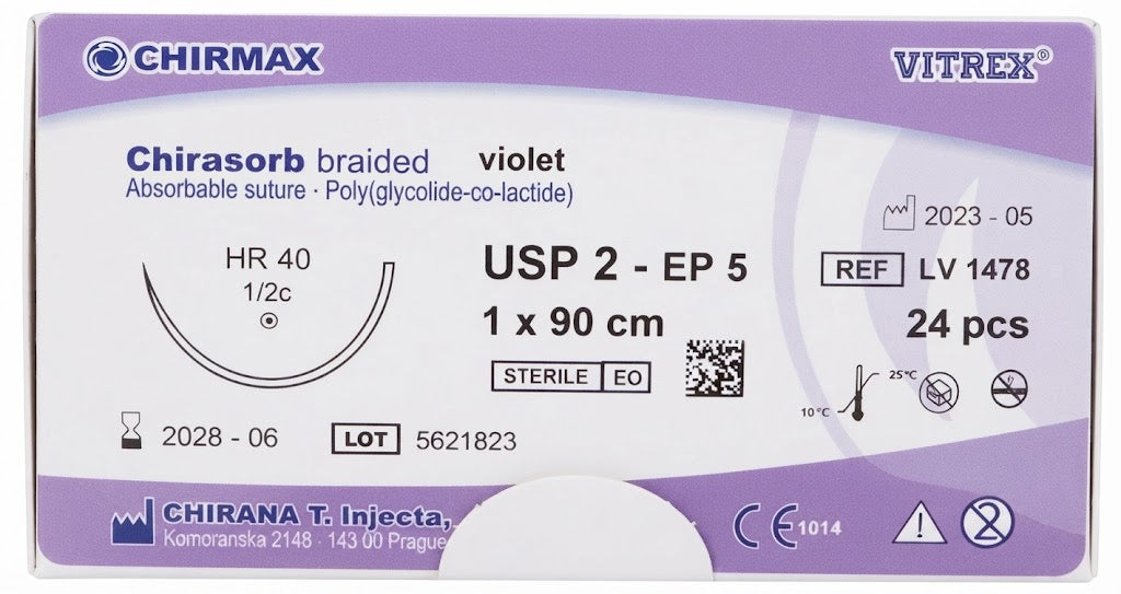 Suture chirurgiche assorbibili Chirasorb REF/LV 1478- VITREX - ALMAMED