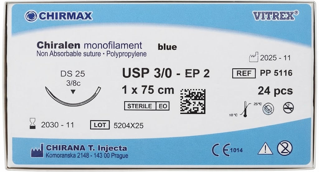 Suture chirurgiche non assorbibili Chiralen REF/PP 5116- VITREX - ALMAMED