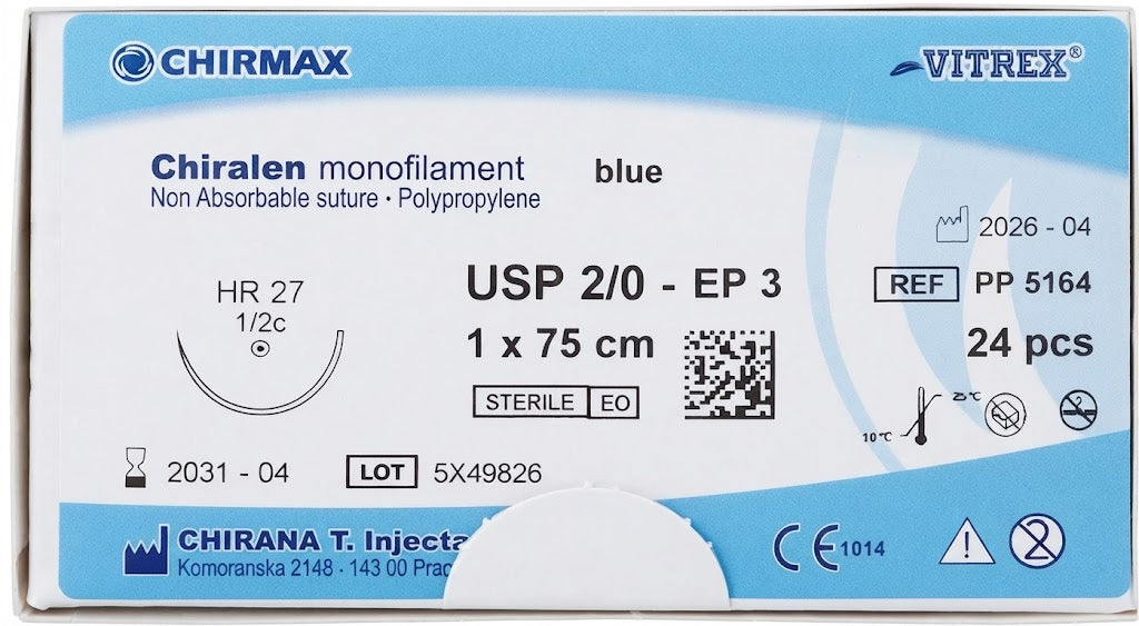 Suture chirurgiche non assorbibili Chiralen REF/PP 5164- VITREX - ALMAMED