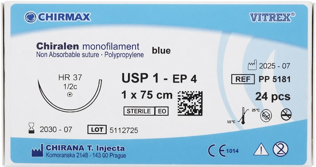 Suture chirurgiche non assorbibili Chiralen REF/PP 5181- VITREX - ALMAMED