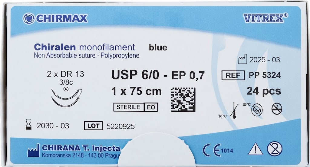 Suture chirurgiche non assorbibili Chiralen REF/PP 5324- VITREX - ALMAMED