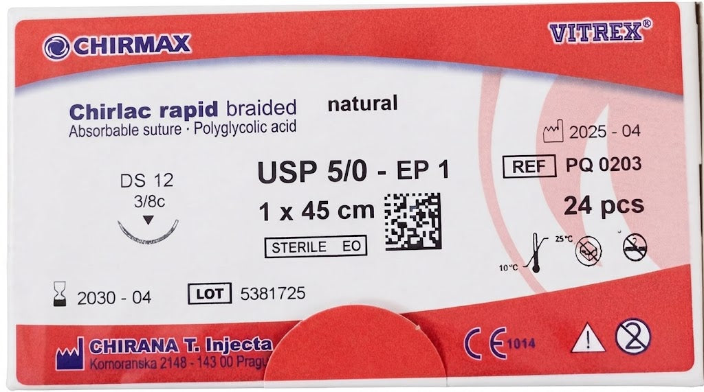 Suture chirurgiche assorbibili Chirlac Rapid REF/PQ 0203- VITREX - ALMAMED