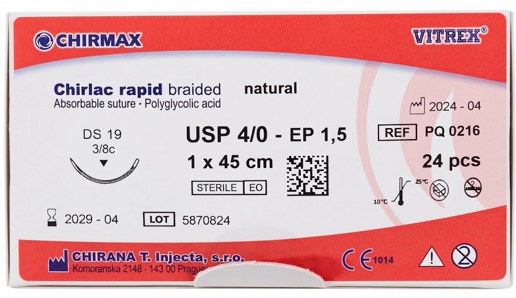 Suture chirurgiche assorbibili Chirlac Rapid REF/PQ 0216- VITREX - ALMAMED
