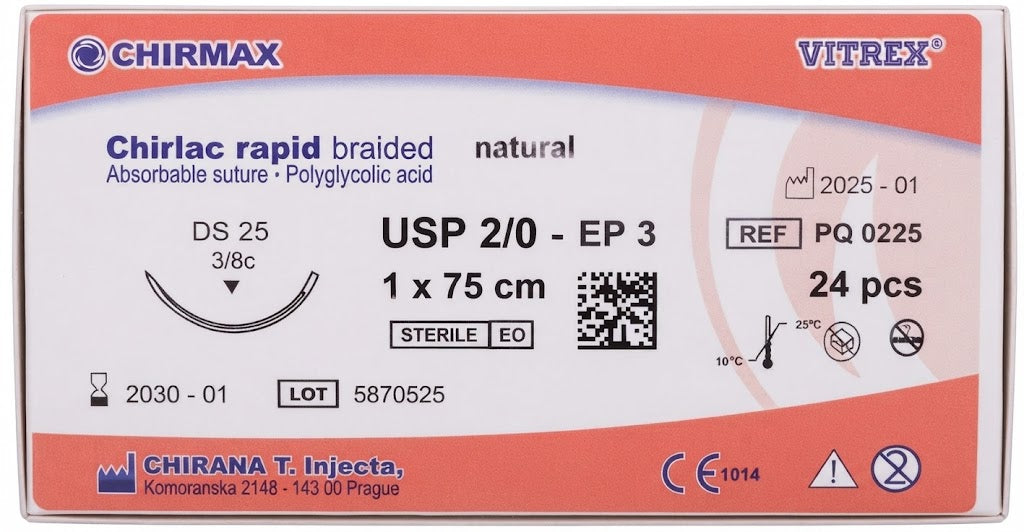Suture chirurgiche assorbibili Chirlac Rapid REF/PQ 0225- VITREX - ALMAMED