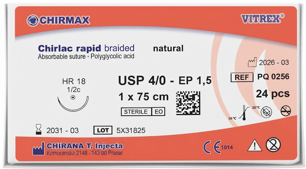 Suture chirurgiche assorbibili Chirlac Rapid REF/PQ 0256- VITREX - ALMAMED