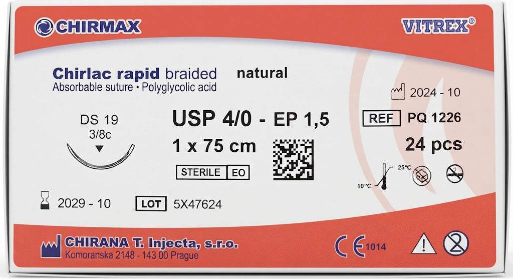 Suture chirurgiche assorbibili Chirlac Rapid REF/PQ 1226- VITREX - ALMAMED