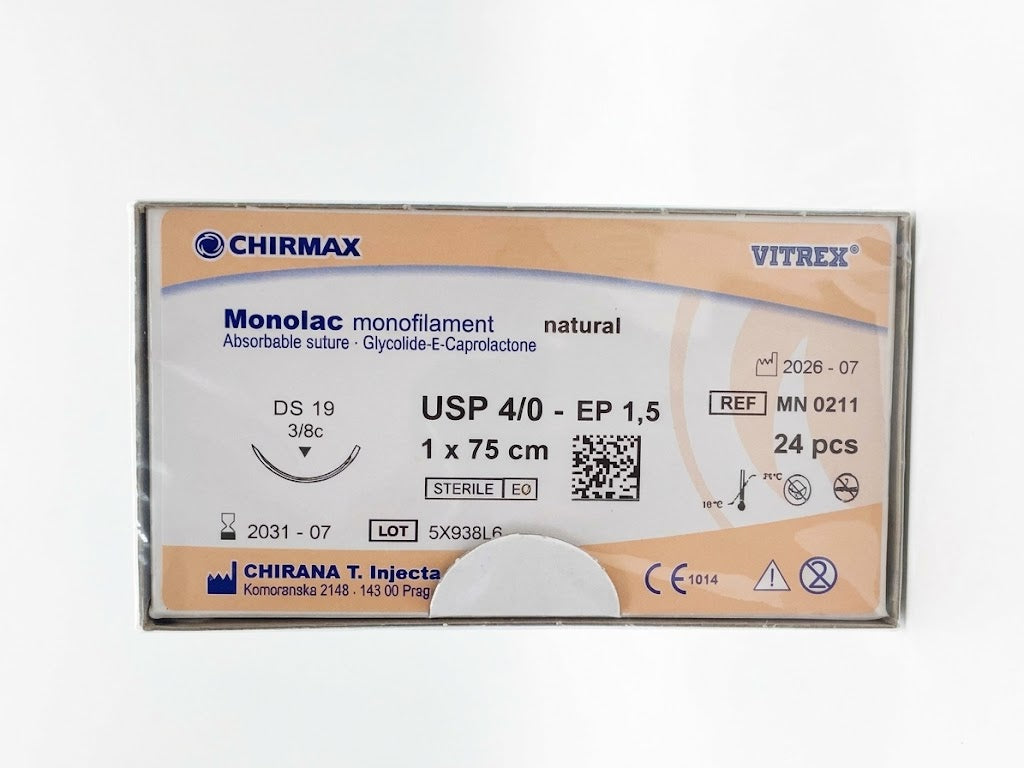 Suture chirurgiche assorbibili Monolac REF/MN 0211 - VITREX - ALMAMED