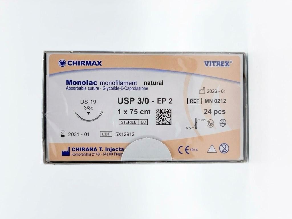 Suture chirurgiche assorbibili Monolac REF/MN 0212 - VITREX - ALMAMED