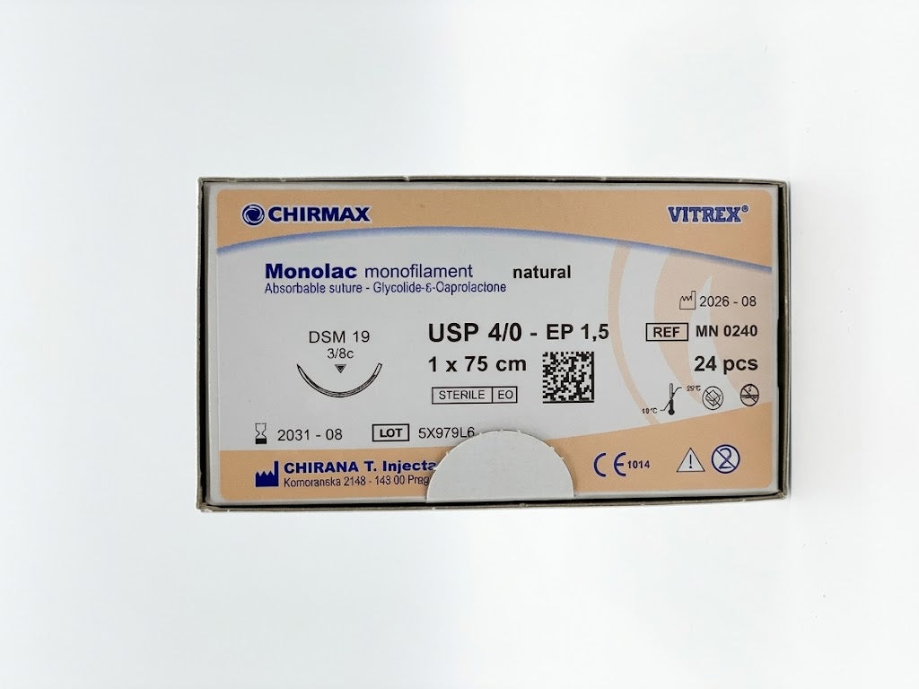 Suture chirurgiche assorbibili Monolac REF/MN 0240- VITREX - ALMAMED