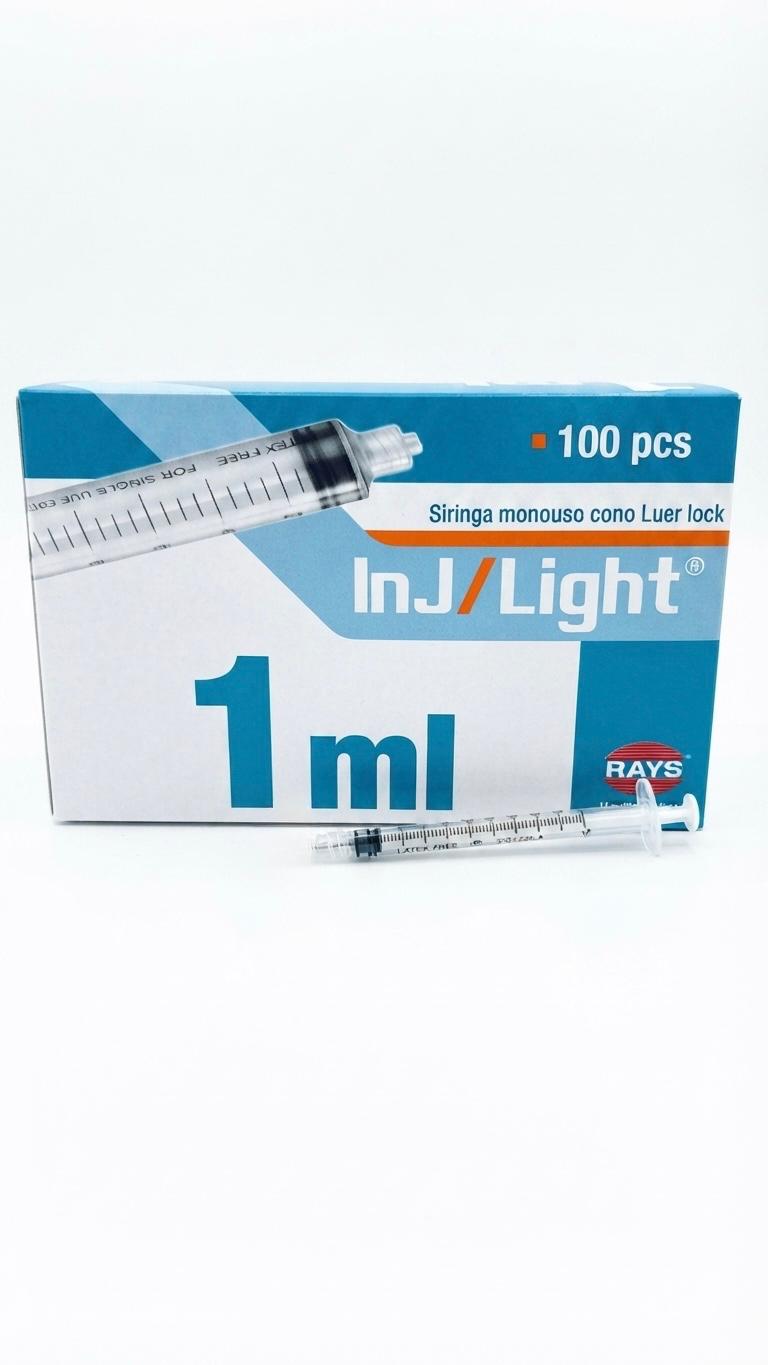 Siringhe ipodermiche 3 parti cono luer lock senza ago 1ml - RAYS - ALMAMED