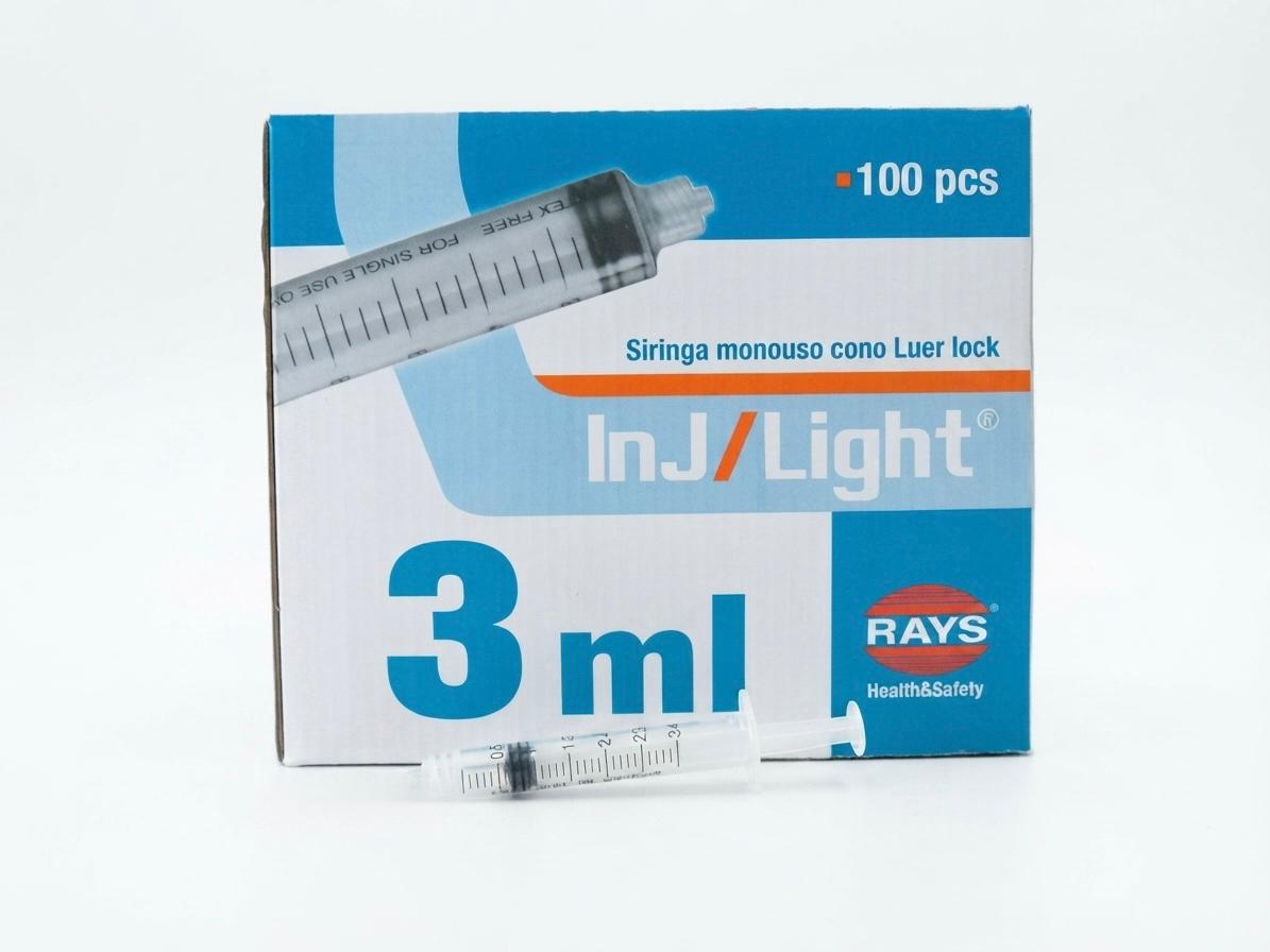 Siringhe ipodermiche 3 parti cono luer lock senza ago 3ml - RAYS - ALMAMED