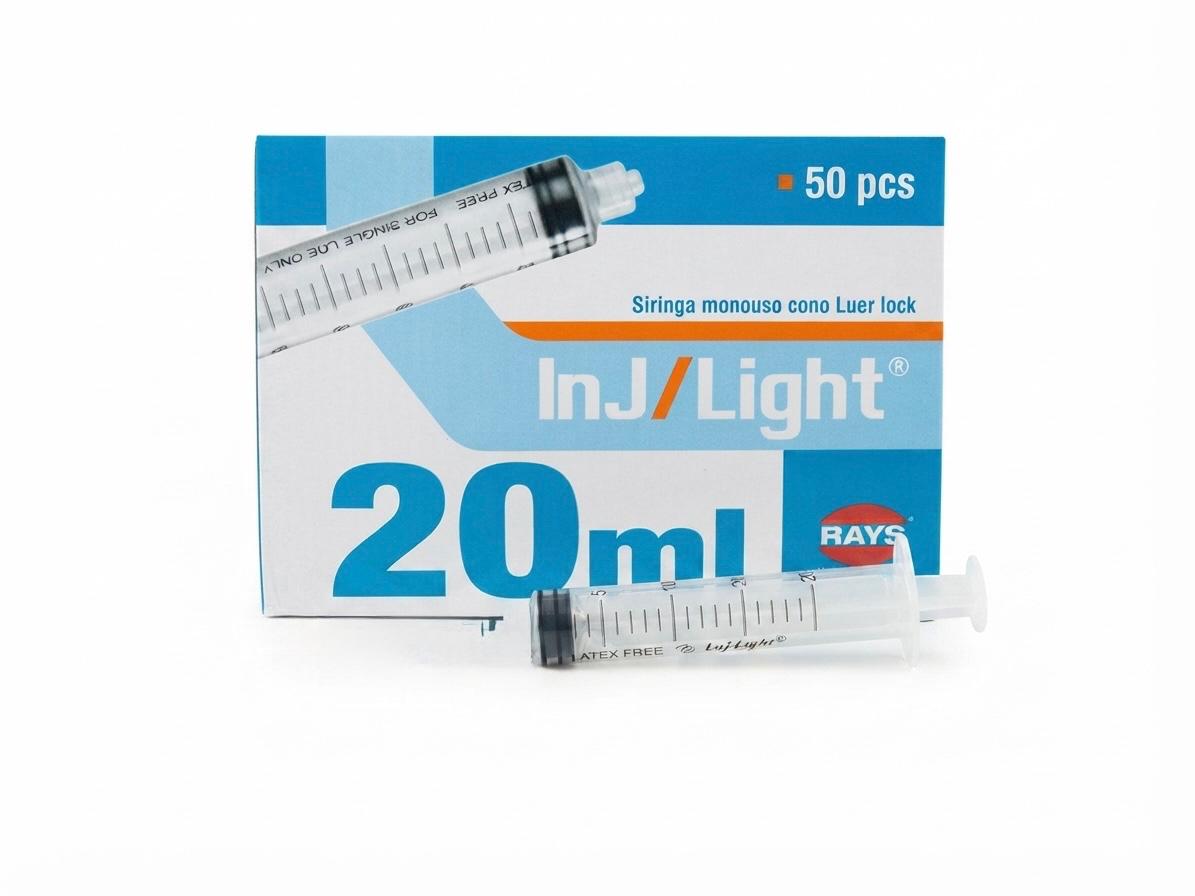 Siringhe ipodermiche 3 parti cono luer lock senza ago 20ml - RAYS - ALMAMED