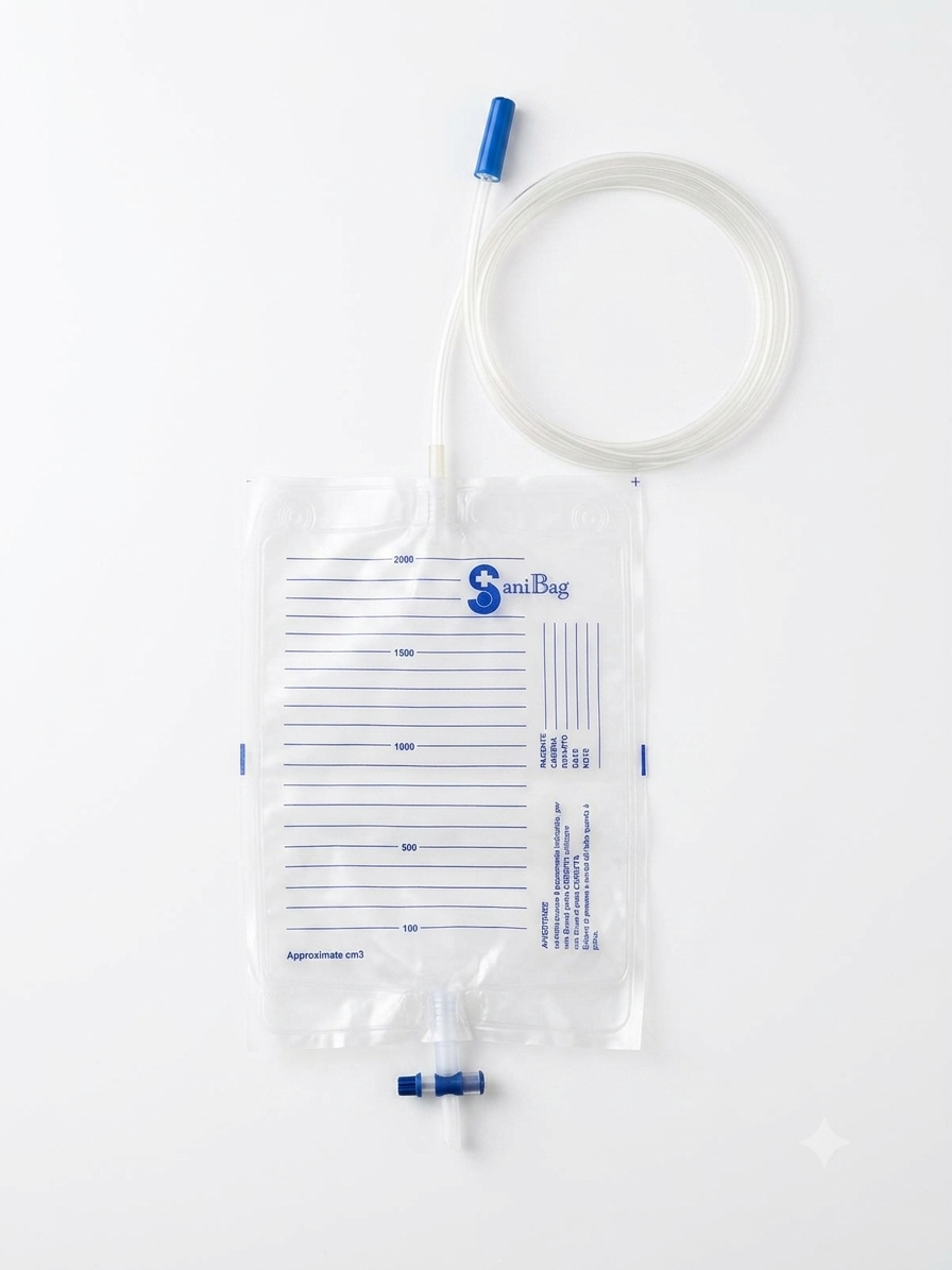 Sacca per urina da 2Lt con tubo da 90cm - SANIFARMA - ALMAMED