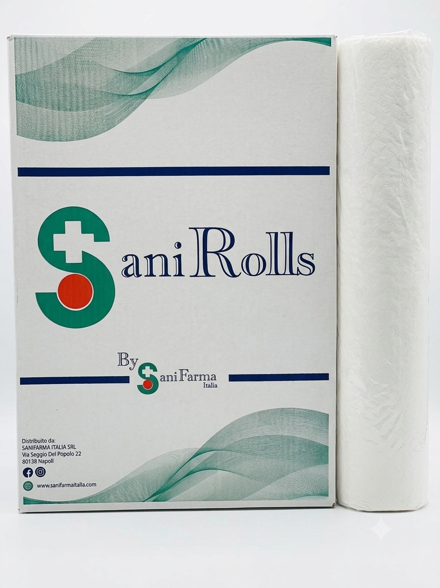 Lenzuolino medico bianco in PURA cellulosa a 2 veli H60cm - SANIFARMA - ALMAMED